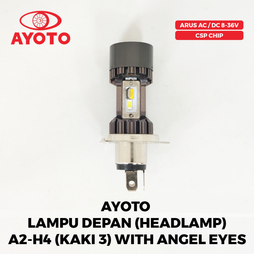 AYOTO H4 ไฟหน้า Led A2-H4 Angel Eyes สีฟ้า A2H4 สําหรับรถยนต์รถจักรยานยนต์เด็กชาย