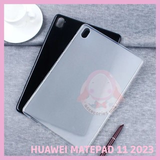 Softcase Huawei Matepad 11 2023 TPU ซิลิโคนใส เคสใส ใส เคลือบด้าน สีดํา เคสกันกระแทก