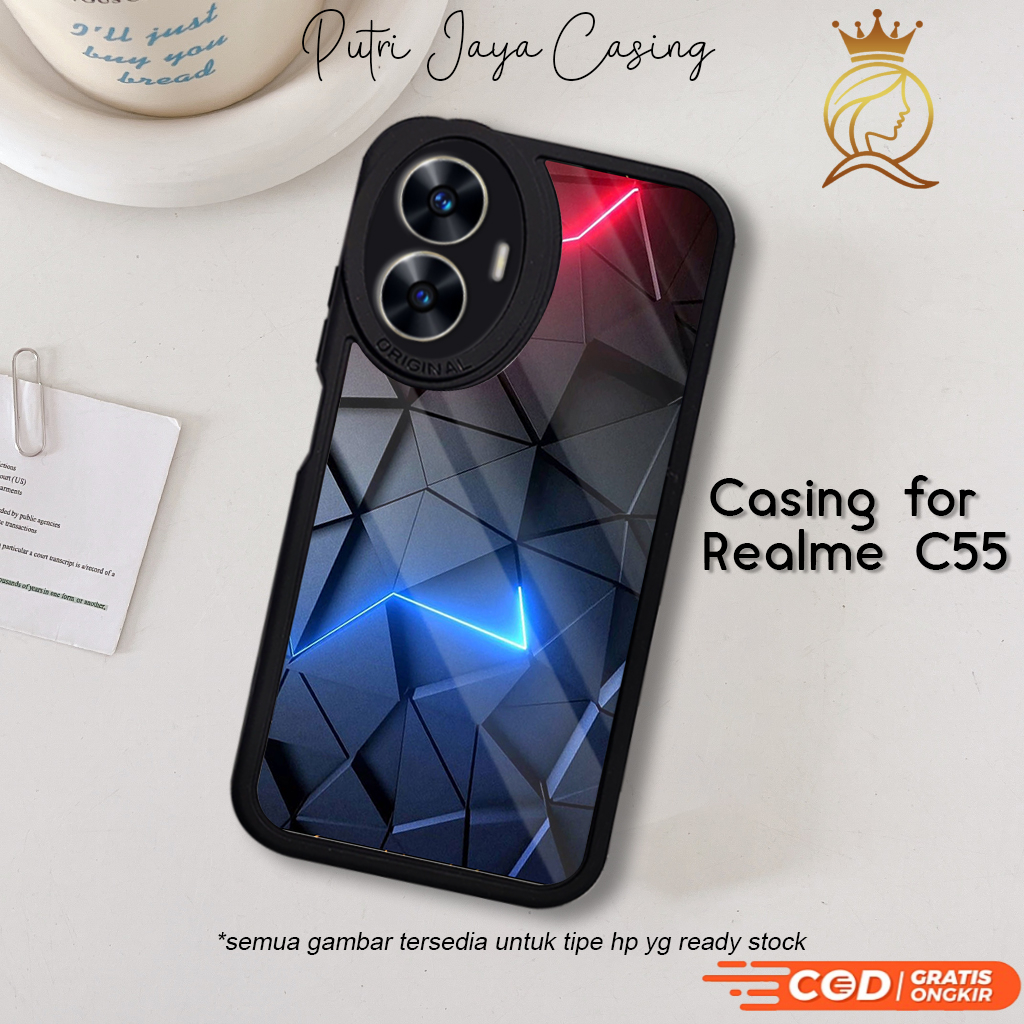 HP Realme C55 เคสโทรศัพท์ Realme C55 กรณี ABSTRACT CUBIC 03 Motif กรณีล่าสุด Cool น่ารักกรณีอะนิเมะก