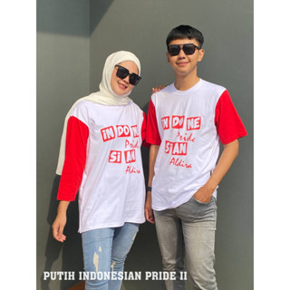 เสื้อยืด พิมพ์ลาย aldira สีแดง และสีขาว แฟชั่นคู่รัก