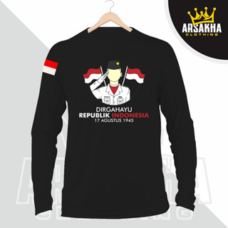 เสื้อยืดแขนยาว พิมพ์ลาย Republic Of Indonesia สําหรับผู้ชาย