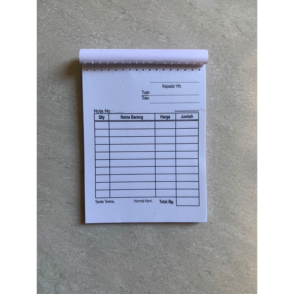 MINI CASH NOTE 1 PLY, SMALL HVS CASH NOTE 1/8 F