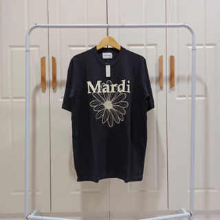 เสื้อยืด พิมพ์ลายดอกไม้ Mardi Mercredi สีดํา และสีขาว