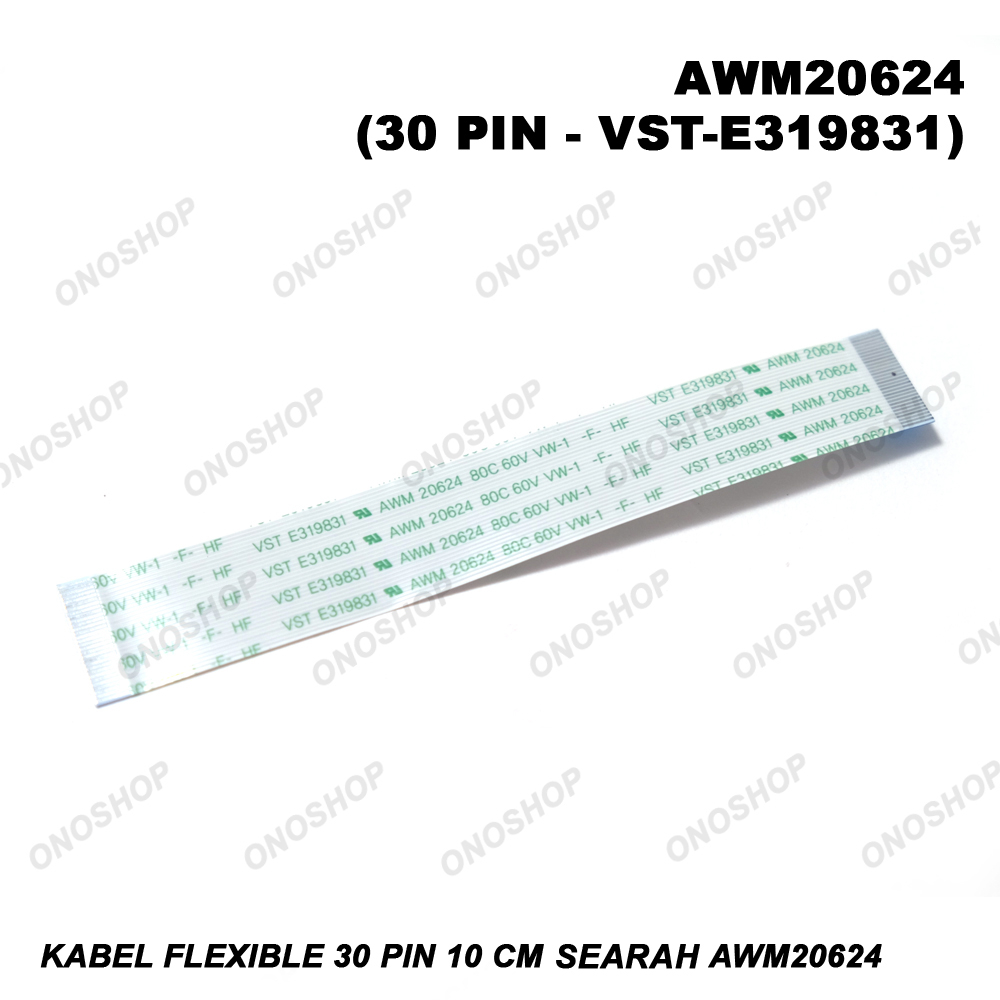 สายยืดหยุ่น 30 Pin 10 cm Pitch 0.5 mm Unidirectional AWM20624