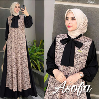 Gamis ASOFA DRESS BL M L XL XXL ชุดเดรส สไตล์มุสลิม เกาหลี สําหรับผู้หญิง