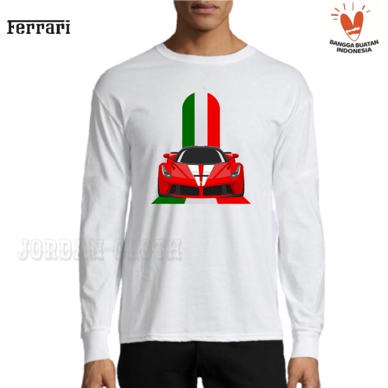 เสื้อยืดแขนยาว พิมพ์ลาย Scuderia World Ferrari