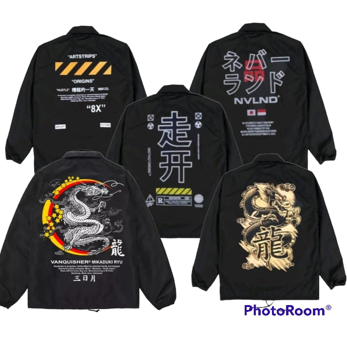 ฮิต! Black Dragon COACH Jacket/COACH Jacket ผู้ชายผู้หญิง/COACH Jacket Men PREMIUM Parachute Jacket