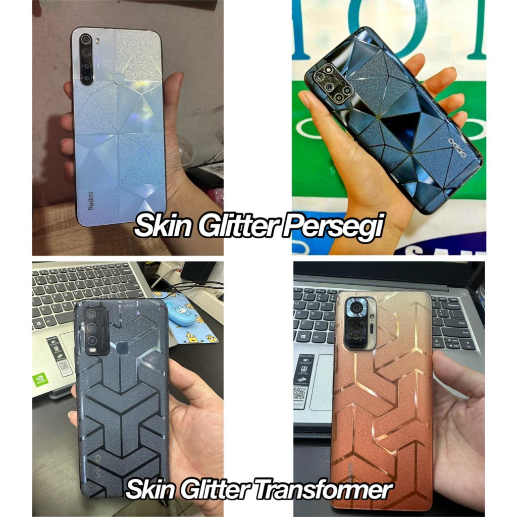 4D Square Transformer Glitter Skin Infinix S3 S4 S5 Lite S5 Pro Hot 6 7 8 9 9 Play 10 10S 10 Play 11