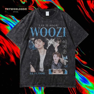 เสื้อยืด พิมพ์ลาย Tryworldbdg OFFICIAL "WOONZI" | เสื้อเชิ้ต ซักได้ | หินล้าง | เสื้อยืด ขนาดใหญ่ | เสื้อยืด ลาย Woozi WASHING VINTAGE