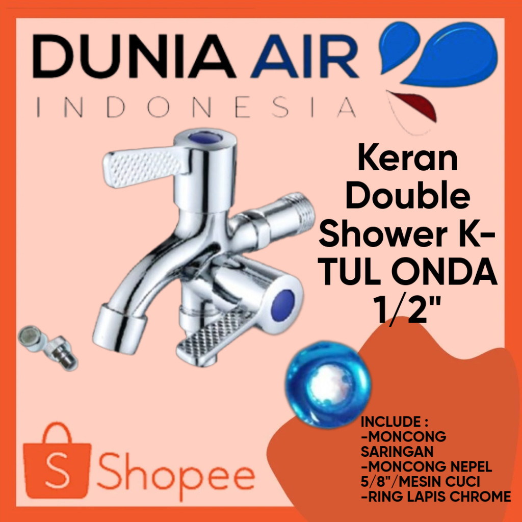 ONDA 2-BRANCH FAUCET K-TUL 1/2 IN SHOWER FAUCET WATER FAUCET LEAK-PROOF CLOSET ONDA 1/2" DOUBLE SHOW
