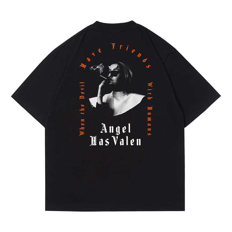 Hi VABA เสื้อยืด Angel Valen ขนาดใหญ่ | เสื้อยืดสตรีทแวร์ ไม่จํากัดเพศ