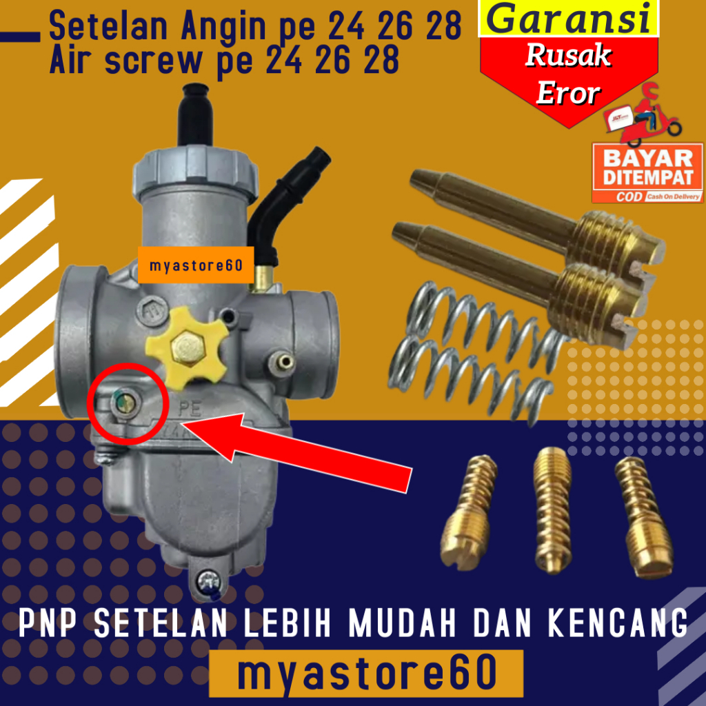 PE24 PE26 PE28 PE30 การตั้งค่าการปรับอากาศสกรูอากาศคาร์บูเรเตอร์คาร์บูเรเตอร์ Pe 24 26 28 30 Keihin