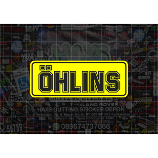 สติกเกอร์ตัด Ohlins สีเหลือง ขนาด 13 ซม. 10 ซม. 8 ซม.