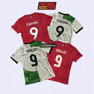 เสื้อกีฬาแขนสั้น ลายทีม LIVERPOOL HOME AWAY 2023/2024 PLAYER ISSUE FREE NAMESET DARWIN NUNEZ