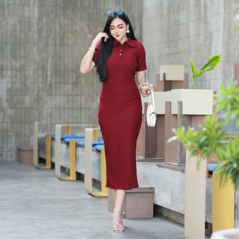 Rebecca PREMIUM KNIT DRESS PRESBODY LD 80-110 / PREMIUM KNIT DRESS / ORIGINAL KNIT DRESS / PLAIN KNI