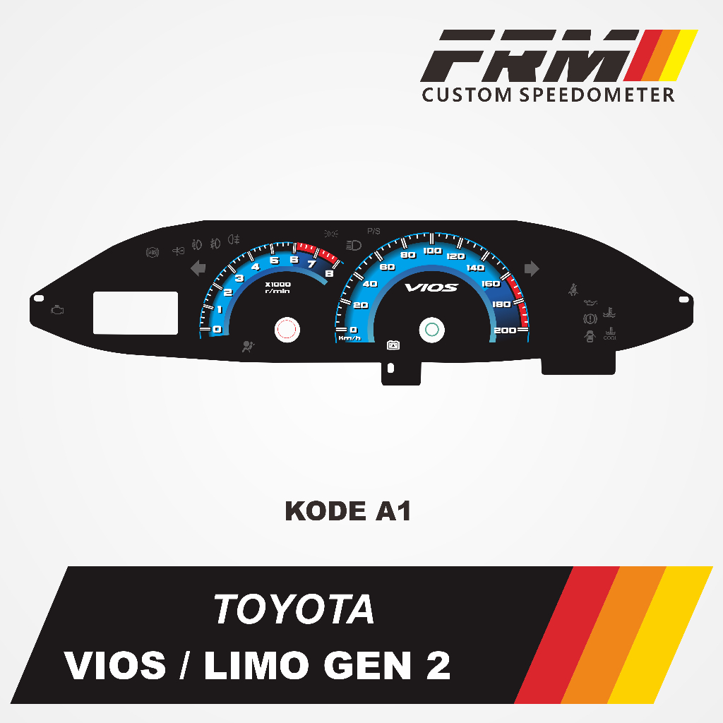 แผงเรือนไมล์ Vios Limo แบบกําหนดเอง gen 2 ธีมสีน้ําเงิน