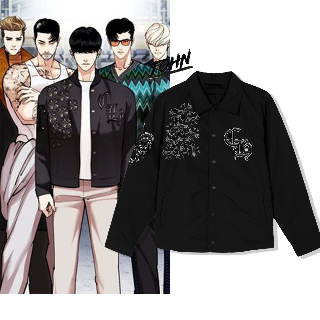 Coach Lookism Park Hyungseok เสื้อแจ็กเก็ตโครเมี่ยม ลายหัวใจ Manhwa Lookism