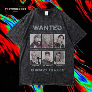 Tryworldbdg เสื้อยืด พิมพ์ลาย "XDINARY HEROES" อย่างเป็นทางการ | เสื้อเชิ้ต ซักได้ | หินล้าง | เสื้อยืด ขนาดใหญ่ | เสื้อยืด พิมพ์ลาย HEROES WASHING VINTAGE แบบธรรมดา