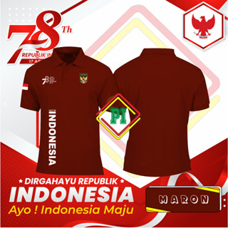 เสื้อยืดโปโล คอปก RI ครบรอบ 78 ปี INDONESIA MERDEKA RI INDONESIA TYPE 6.1