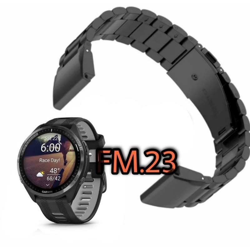 GARMIN FORERUNNER 970 955 965 935 945 MUSIC SOLAR STAINLESS STEEL WATCH STRAP