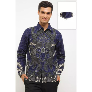 เสื้อเชิ้ตแขนยาว ผ้าฝ้าย ลาย Krisna Batik Austin สําหรับผู้ชาย