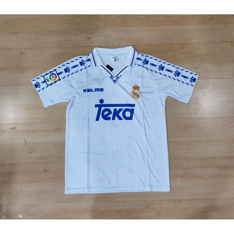 เสื้อกีฬาแขนสั้น ลายทีมฟุตบอล Real Madrid 1997 1998 คุณภาพสูง สไตล์เรโทร