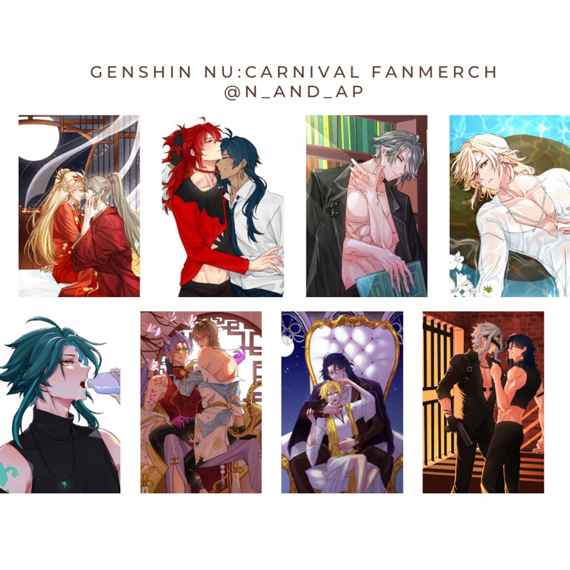 Fanmerch Nu Carnival Genshin Kuya Ei Artprint A6 Dottore Ayato Toma Tomato Ayathoma Zhongli Xiao Zho