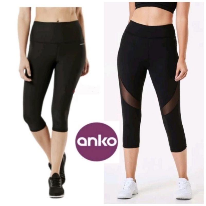 Anko เอวสูงผู้หญิง Capri Sport Leggings 3/4 7/8 มีขนาดใหญ่จัมโบ้ผู้หญิง & 39; s กีฬากางเกงขายาวโยคะ 