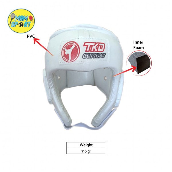 Head Guard คาราเต้ TKD COMBAT PVC HIROTO สีขาวต้นฉบับ