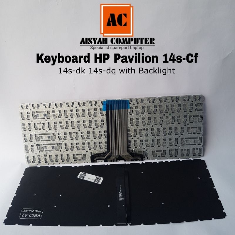 Pavilion 14S-CF 14-DH 14-DQ HP Keyboard - สีเงิน (WITH BACKLIGHT)