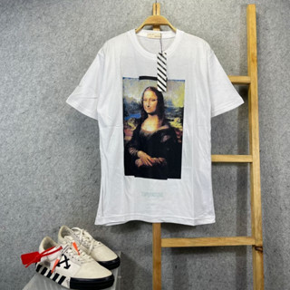 เสื้อยืด แขนสั้น ลาย OFF WHITE MONALISA สีขาว