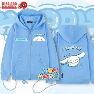 เสื้อแจ็กเก็ต มีฮู้ด มีซิป ลาย Cinnamoroll สําหรับเด็ก