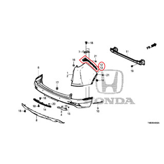 Crv TURBO 2018-2023 ตัวยึดกันชนหลัง ของแท้