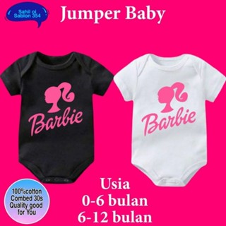 ชุดจั๊มสูท เสื้อผ้าเด็ก ลายโลโก้ BABY BARBIE BRAND 30s