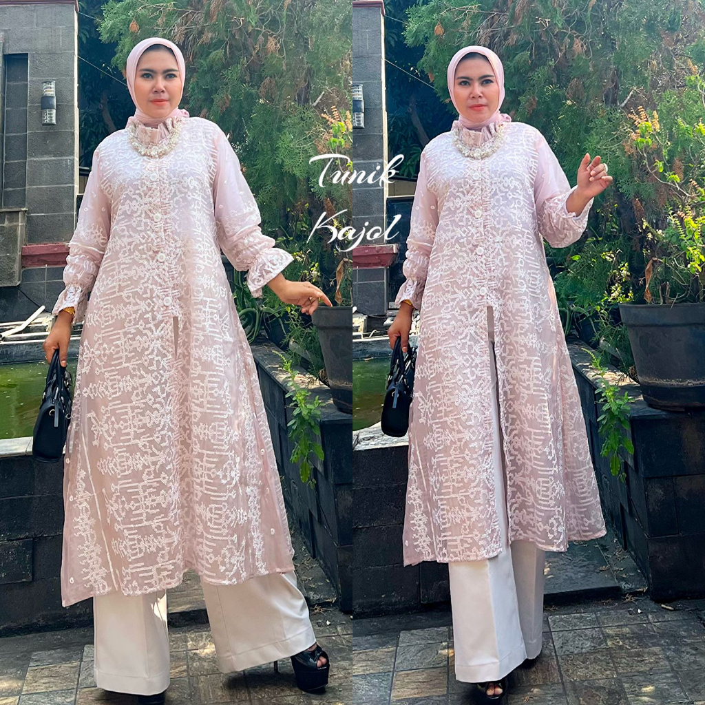Kajol Tunic Top / ทุกขนาด / ซิปหน้า / ชุด Kebaya สมัยใหม่ล่าสุด / สามารถผสม Kebaya พร้อมกางเกงได้