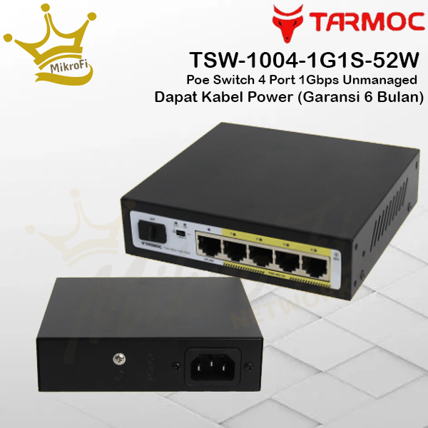 Tarmoc Switch POE HUB กล้องวงจรปิด IPCAMERA 4 PORT GIGABIT 1G + 1 SFP UPLINK