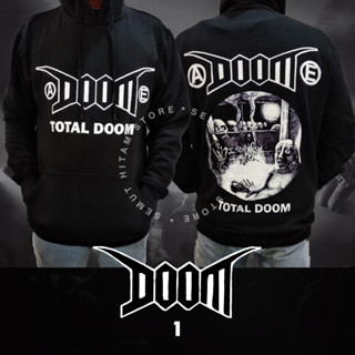 เสื้อกันหนาว มีฮู้ดดี้ DOOM TOTAL DOOM แบบสวมหัว วงดนตรีโลหะ Prapatan Rebel Heaven Hell