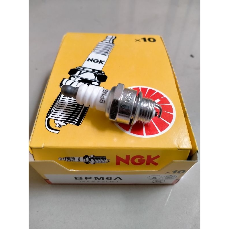 หัวเทียน MESIN NGK BPM6A สําหรับเครื่องตัดหญ้าไถนาขนาดเล็ก 2T 1 ชิ้น