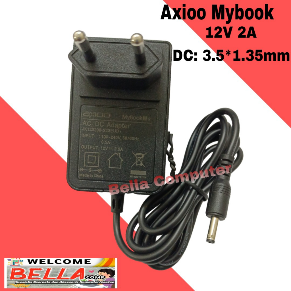 ADAPTER CHARGER AXIOO MYBOOK 10 11plus 11G 14 14plus 14E 14F 14G 14H 12V 2.0A/CHARGER ADAPTER AXIOO 