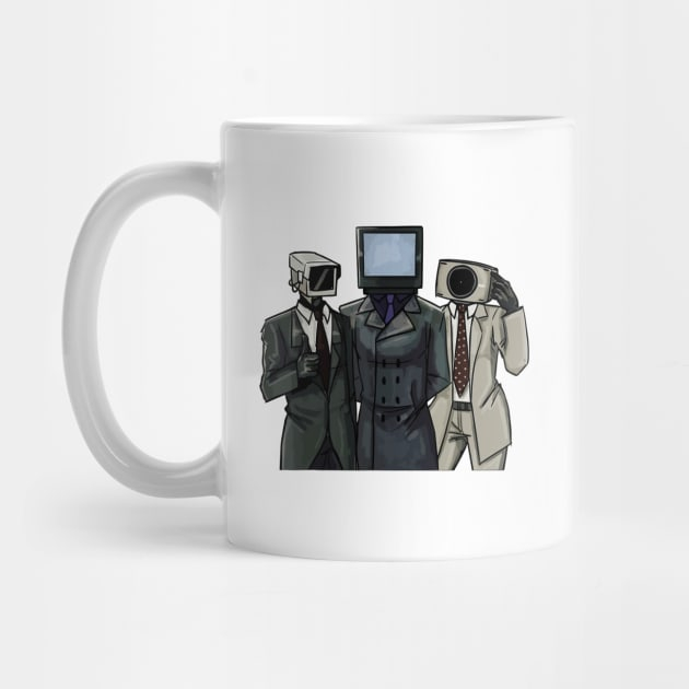 Skibidi Toilet Cameraman Speakerman TVman Picture Glass Mug