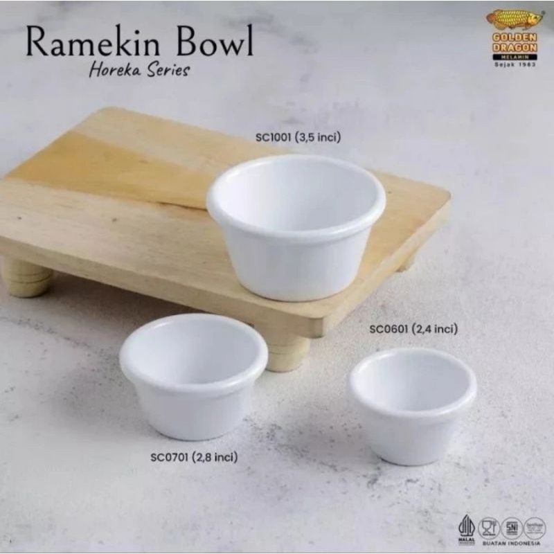 (6 ชิ้น) ชามสลัดเมลามีนขนาดเล็ก 2.4 & 2.8 & 3.5 นิ้ว - มังกรทอง (SC0601) (SC0701) (SC1001)