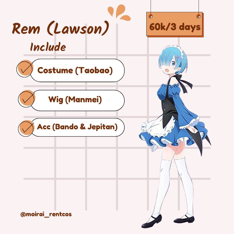 RENTAL คอสเพลย์ COSTUME REM & RAM LAWSON REZERO