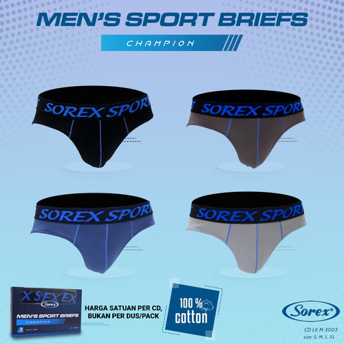 SOREX MENS UNDERWEAR M3003 MENS SPORT BRIEFS CHAMPION - ซีดีผู้ชาย SINGLE