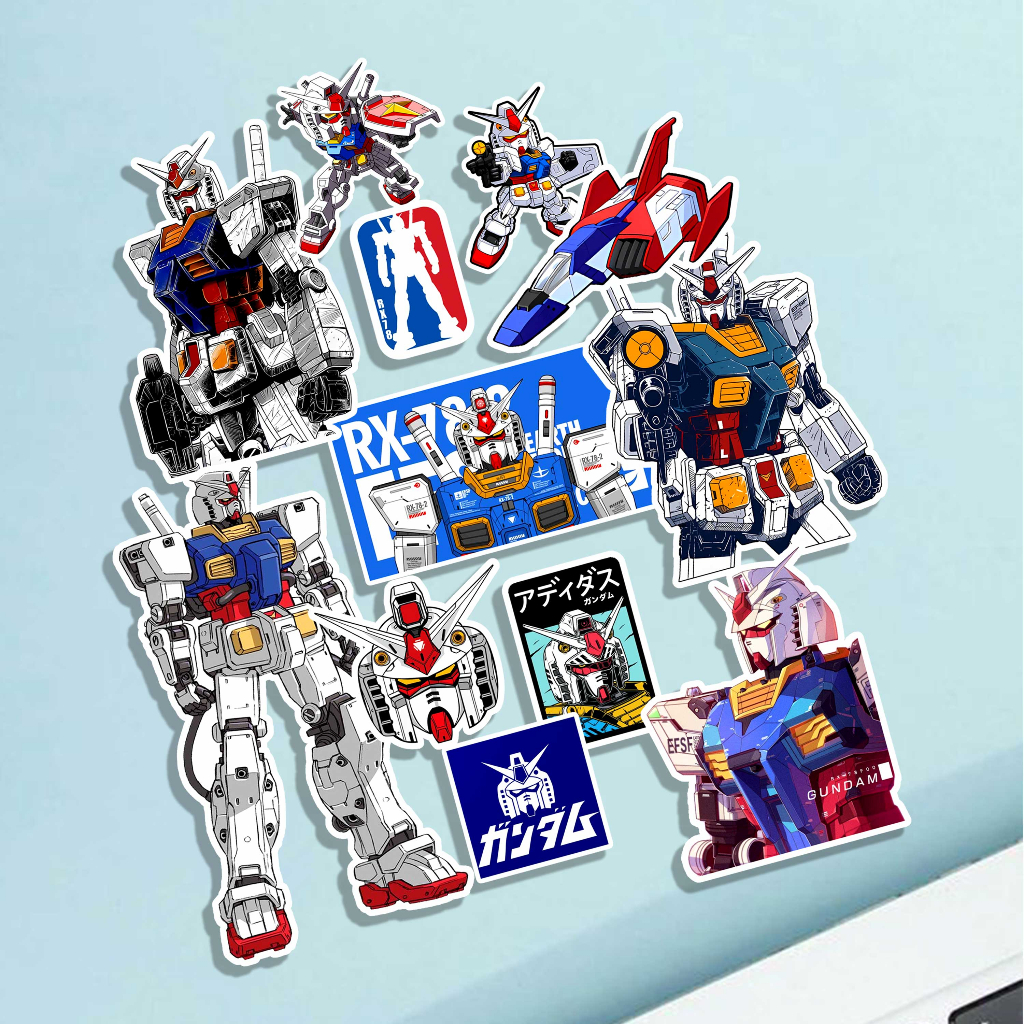สติ๊กเกอร์อนิเมะ RX 78 2 Gundam Aesthetic สติ๊กเกอร์กันน้ํา (12 ชิ้น)