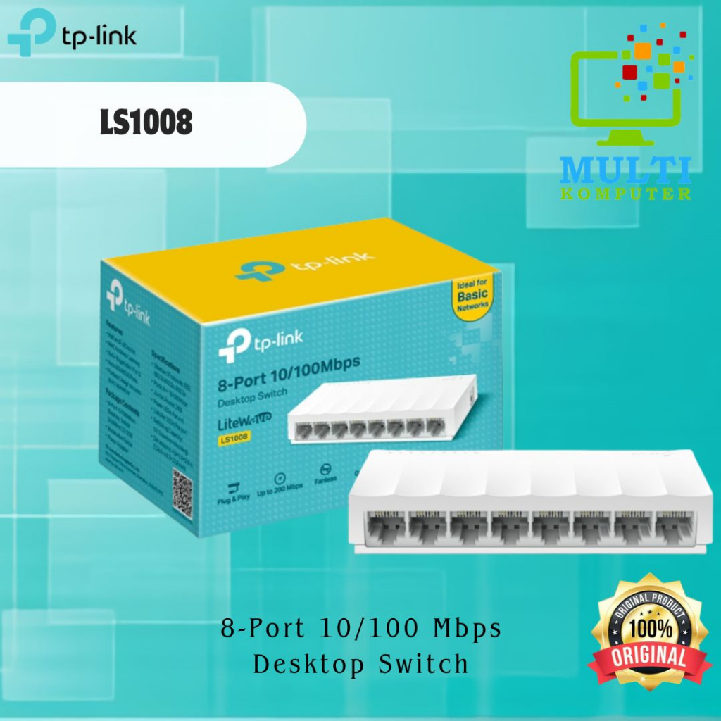 Sasageyou - TP-LINK LS1008 SWITCH HUB 8 PORT 10/100Mbps Desktop -TPLINK LS 1008
