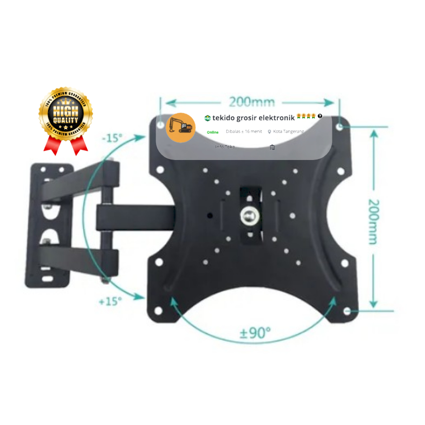ขายึดทีวี SIVEL 14 42 INCH 40 ARM 15 17 SWING 19 20 TILT TV ARM 14-42 INCH 302W