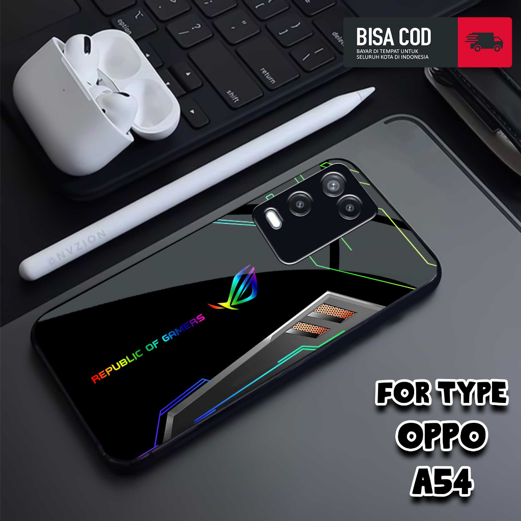 เคส OPPO A54 - MOTIF [ROG] - OPPO A54 Casing - Premium Glossy Hardcase - Silicone - HP Softcase - เค