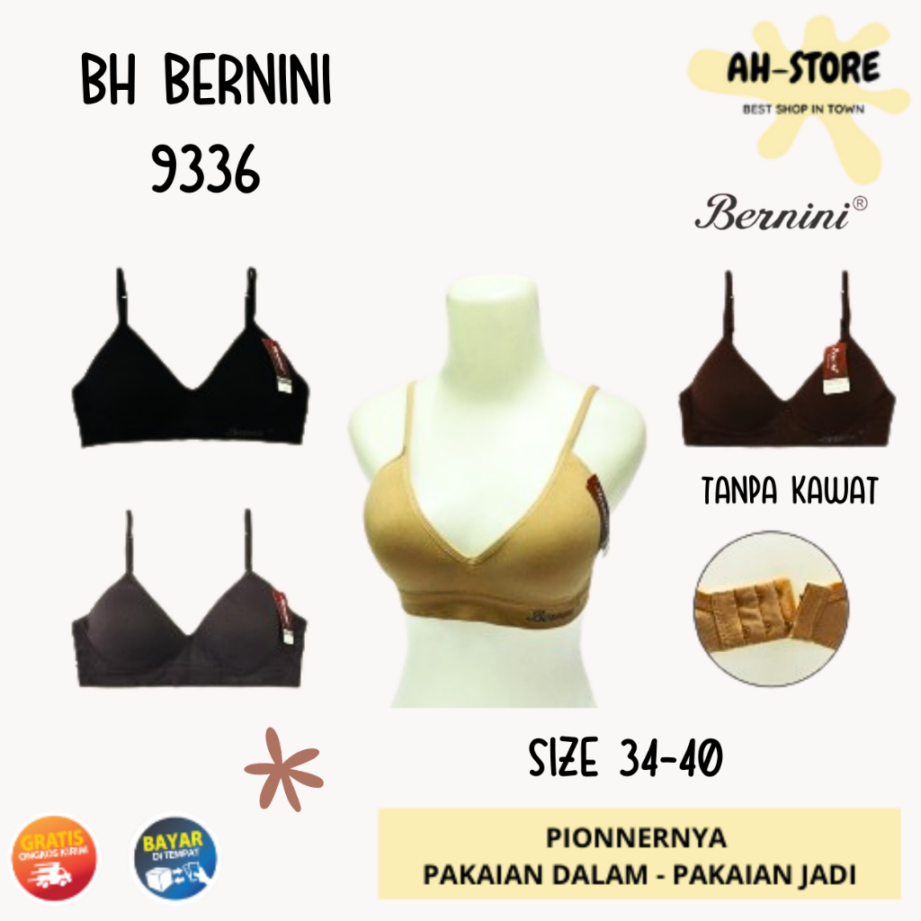 Bernini 9336 Bra Size 34-40 / Soft Wire-Free Thin Foam Bra / Women& 39;s ชุดชั้นใน - anita