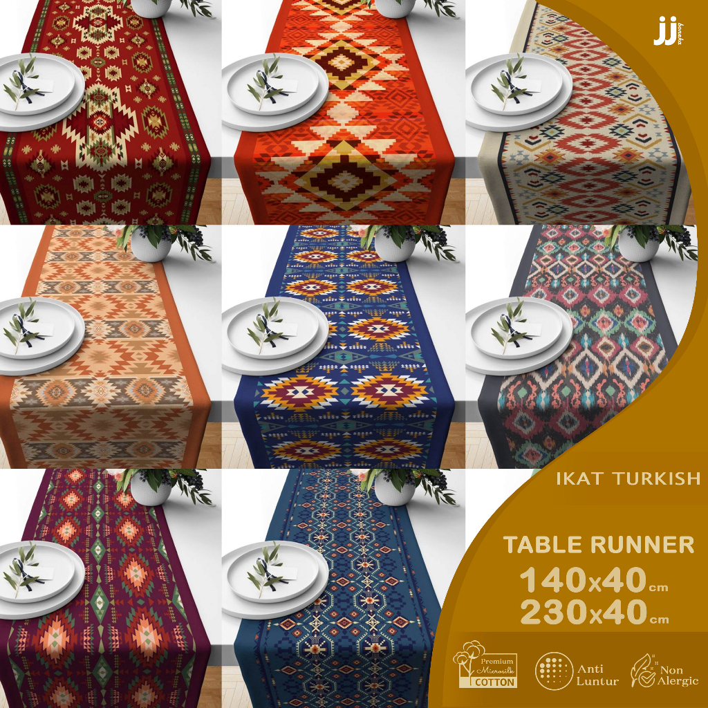 VINTAGE AKAT MOTIF TABLE RUNNER 140X40 และ 230X40 CM