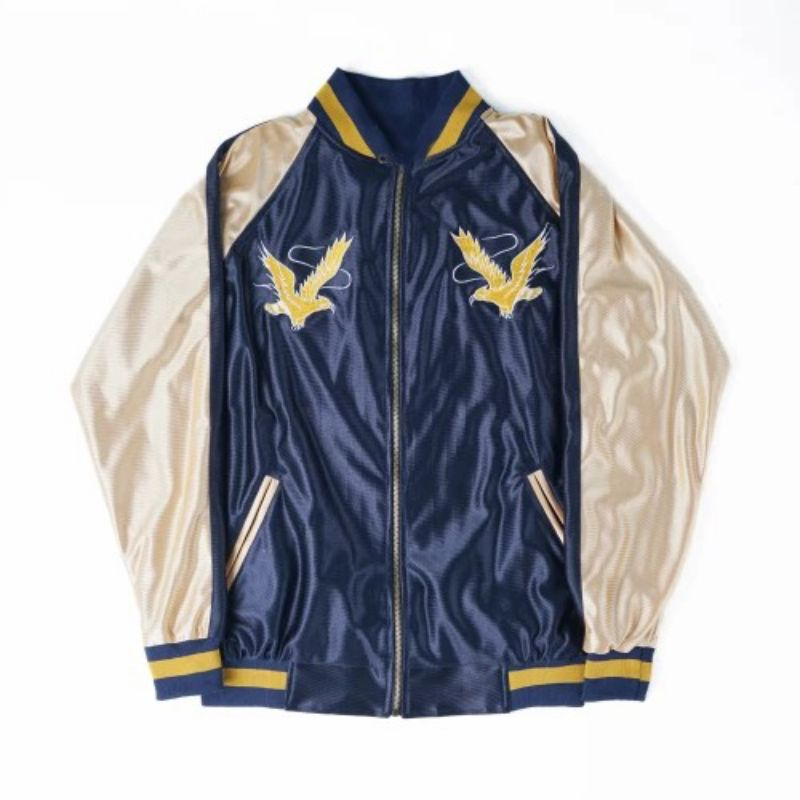 เสื้อแจ็คเก็ตผู้ชายร่วมสมัย / เสื้อแจ็คเก็ต Murayama Sukajan / สีกรมท่า